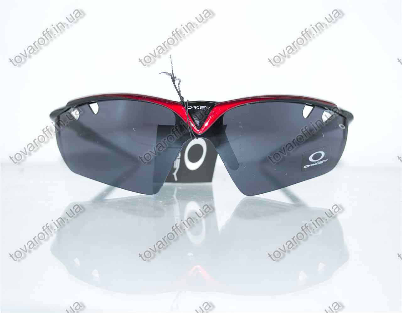 Очки мужские солнцезащитные спортивные Oakley (Окли) - Черно-красные - 9134 - фото 1 - id-p81843086
