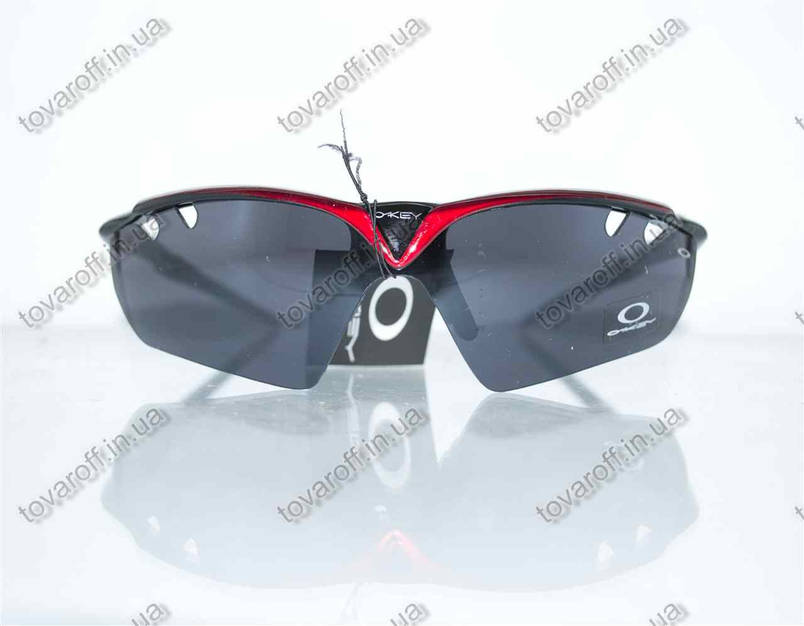 Окуляри чоловічі сонцезахисні спортивні Oakley (Оклі) - Чорно-червоні - 9134, фото 1