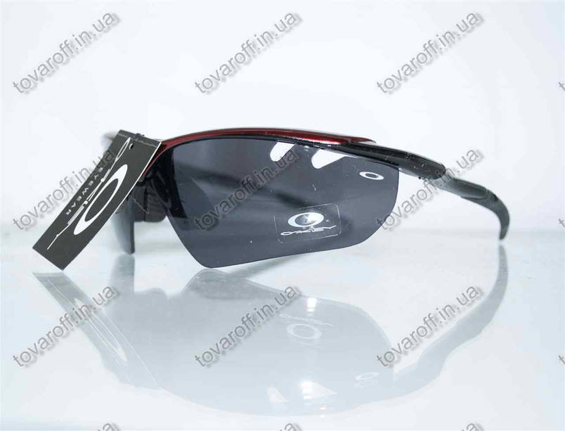Окуляри чоловічі сонцезахисні спортивні Oakley (Оклі) - Чорно-червоні - 9134, фото 4