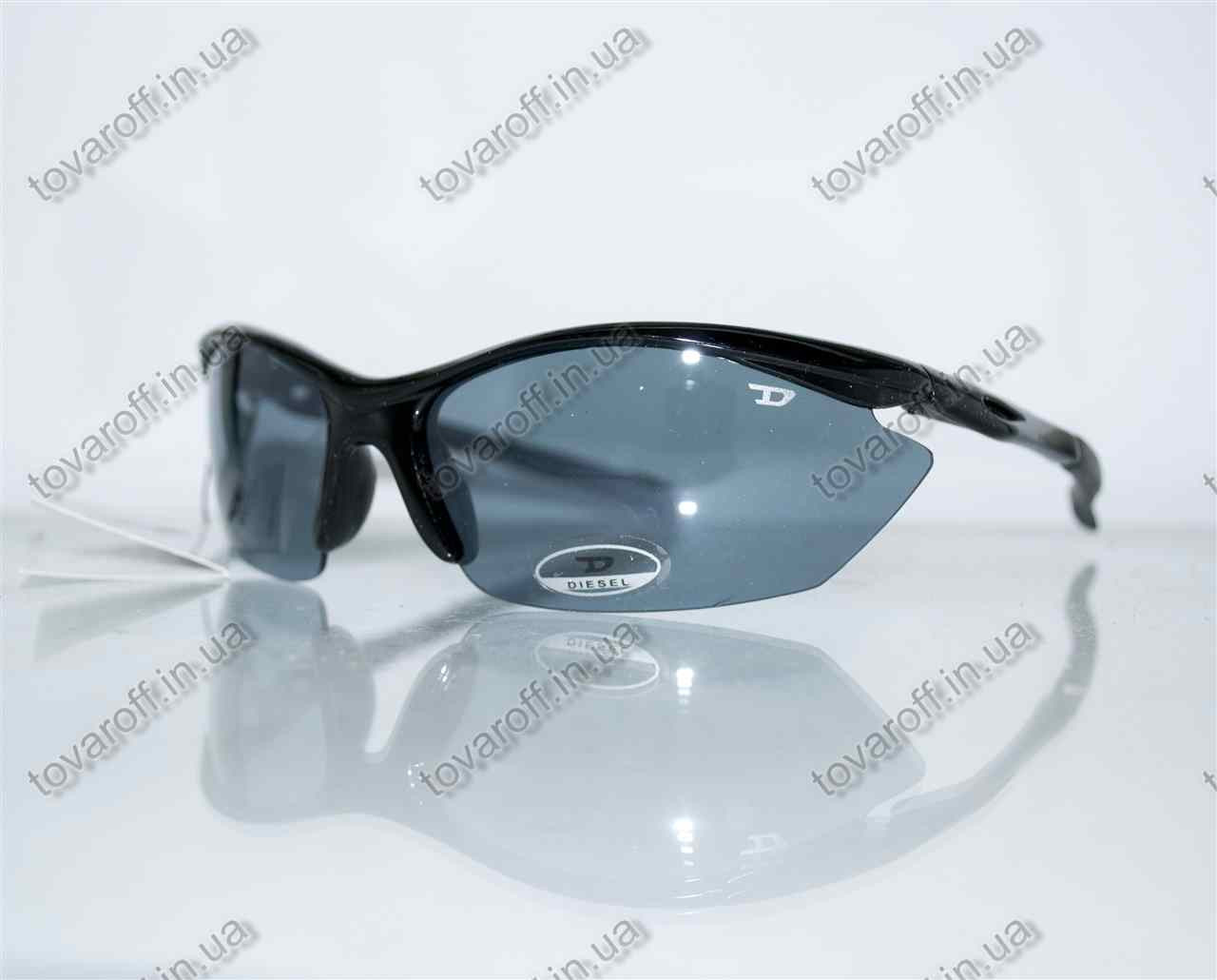 Окуляри Оптом чоловічі сонцезахисні спортивні Diesel (Дизель) - Чорні - 5816
