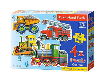 Пазли 4 в 1 "Транспортні засоби"