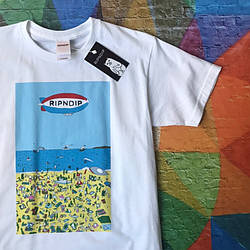 Біла футболка RipNDip - BeachNDeep • Чоловічий та жіночий • Бірки ориг XS