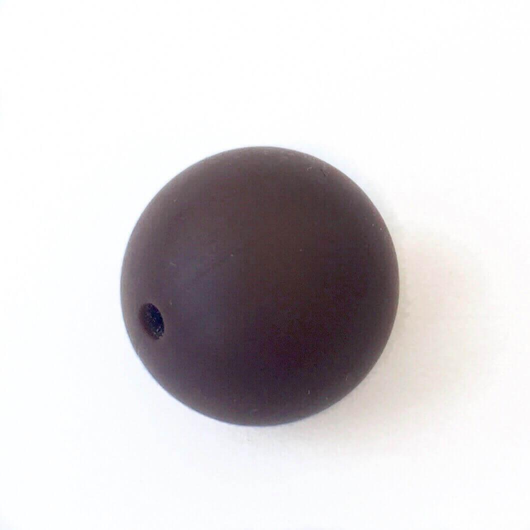 Намистина 19 мм (коричнева) кругла силіконова, фото 1