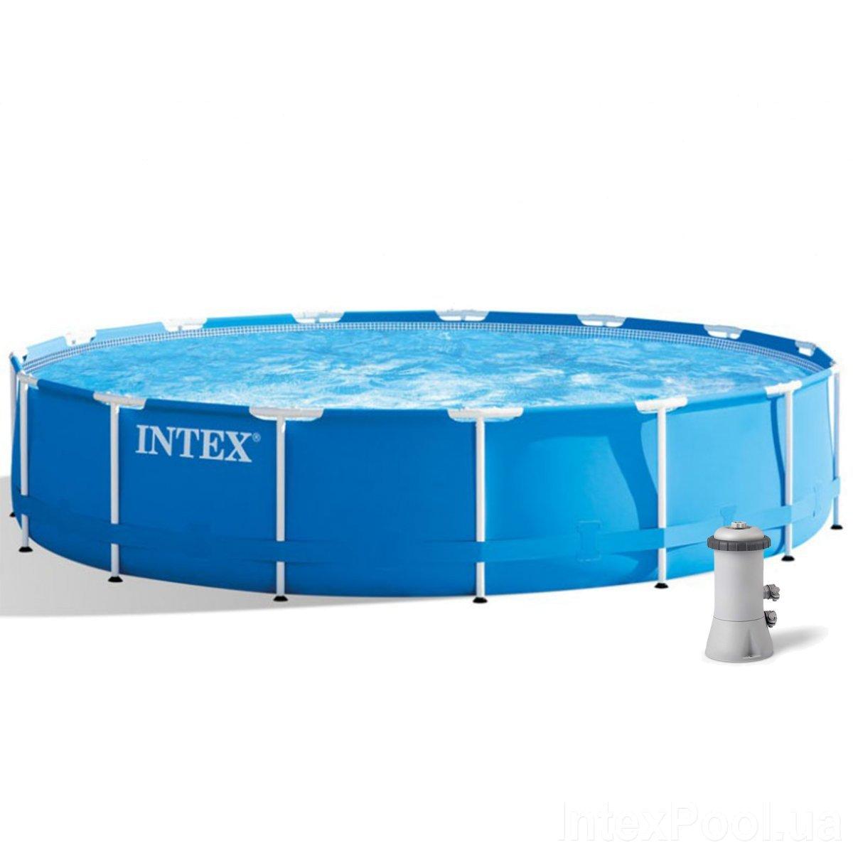 Басейн каркасний Intex 28240 (28228), 457-84 см, фільтр-насос,сходи,підстилка,тент