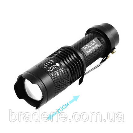 Ліхтар ручний Police 8468-xpe zoom, живлення 1хАА, фото 1
