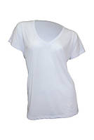 Женская футболка с V-образным воротом под сублимацию JHK SUBLI Flowy V-neck, цвет белый (WHSB)