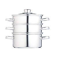 CV Пароварка з неіржавкої сталі трирівнева Розмір: 18 см