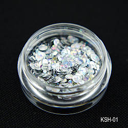 Конфеті для дизайну нігтів (голографік срібло), KSH-02