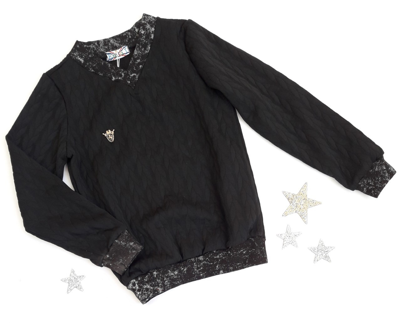 Батник дитячий на хлопчика, р. 122, чорний + сірий