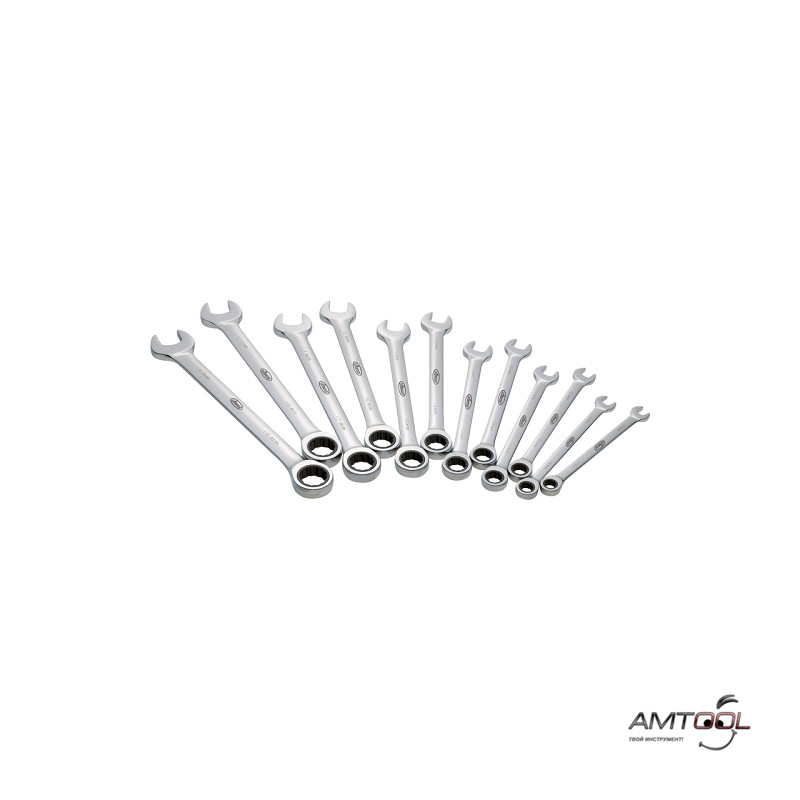 Набір довгих тріскачкових ключів 6-19 мм 12 шт. - Vigor V1031, фото 1