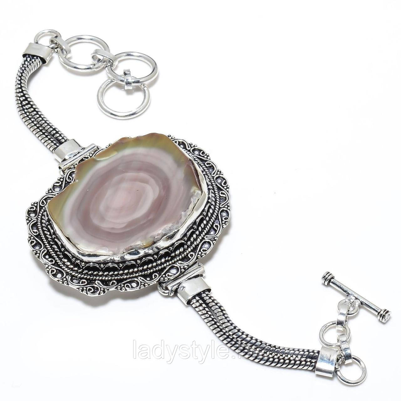 Срібний браслет із імператорською яшмою, фото 1