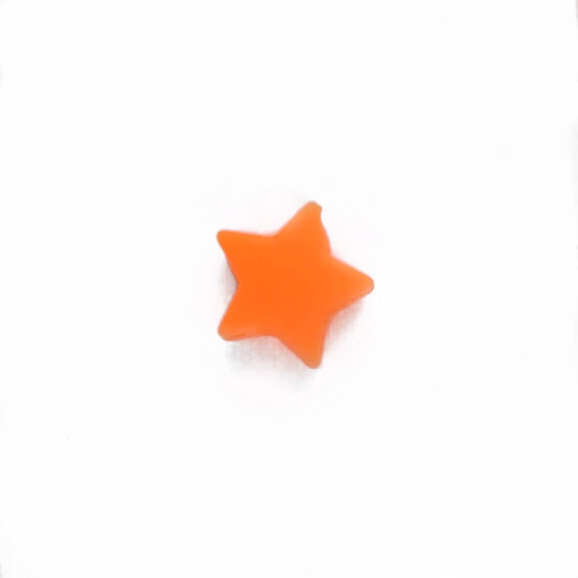 Міні зірочка (помаранчева) намистина з харчового силікону, фото 1