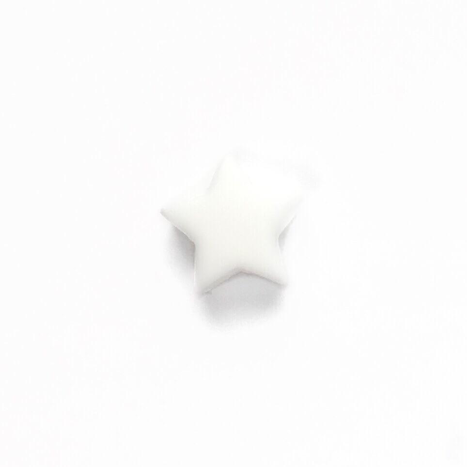 Міні зірочка (біла) намистина з харчового силікону