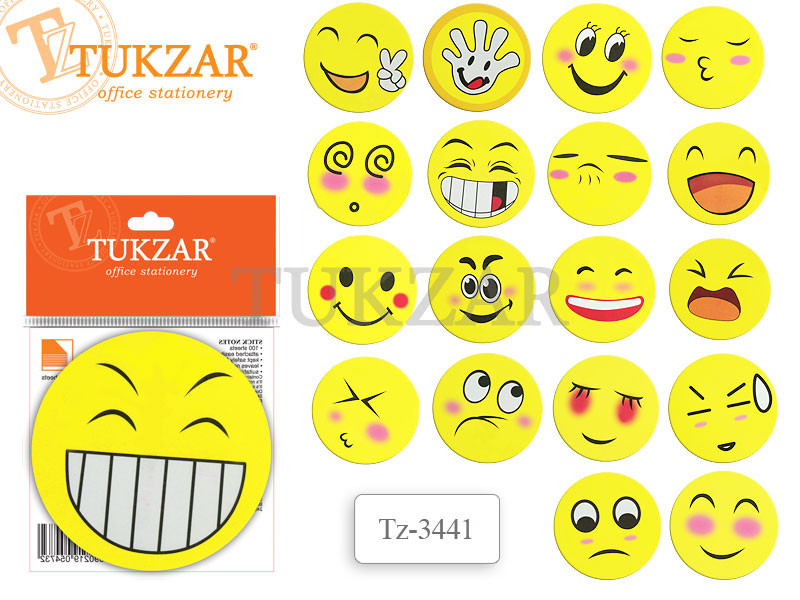 Папір для нотаток з липким шаром "смайл" 100 аркушів, фото 1