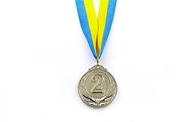 Медаль спорт d-5см З-4871-2 сереброTRIUMF (25g, на стрічці)