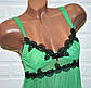 Зелений комплект нічної жіночої білизни, сексуальна сорочка пеньюар сітка та труси стринги, розмір L , фото 4