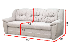 Диван Бруклін А трійка 1030х2420х900мм не розкладний Віка, фото 2