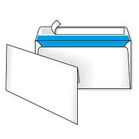 Конверт E-65 220х110 білий СКЛ 0+1 клапан прямий