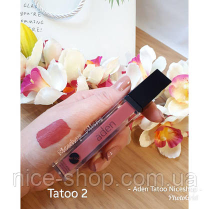 Матова помада Aden Tattoo Effect Lipstick No02, фото 3