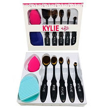 Набір для макіяжу Kylie ( Кисті 5 шт. + спонж + щітка для очищення кистей ) УЦІНКА