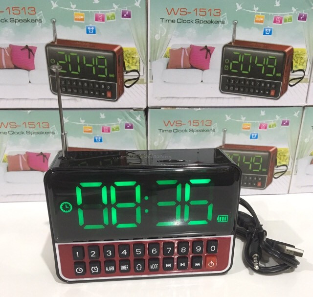 Радіоприймач MP3 плеєр годинник з таймером і будильником WS-1513