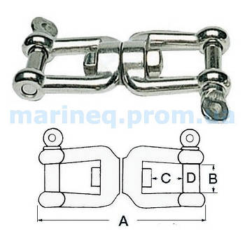 Вертлюг якірний кований, високоміцний, 8 мм.