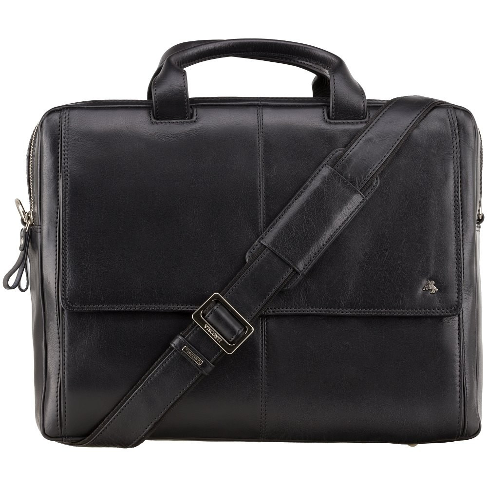 Шкіряна сумка для ноутбука Visconti ML24 Black (Великобританія), фото 1