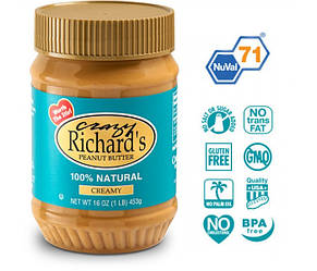 Арахісова паста Crazy richard's Creamy Natural, 454 грам (без солі і цукру). США