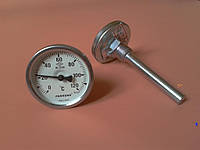 Термометр биметаллический трубчатый PAKKENS Ø63мм / от 0 до 120°С / трубка 10 см с резьбой 1/2" Турция