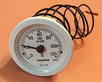 Термометр капиллярный PAKKENS Ø52мм / Tmax=120°С / длина капилляра L=1м Турция