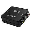 Конвертер HDMI на RCA (AV) CVBS адапттер відео з аудіо 1080P HDV-610 AV-001 (4273) Black, фото 4