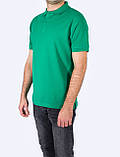 Футболка - поло чоловіча, Зелена, JHK T-shir, однотонна промо одяг, від XS до 5XL, фото 2