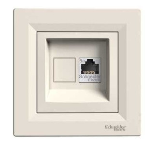 Розетка комп'ютерна STP RJ45 кремова Schneider Asfora (EPH5000123)