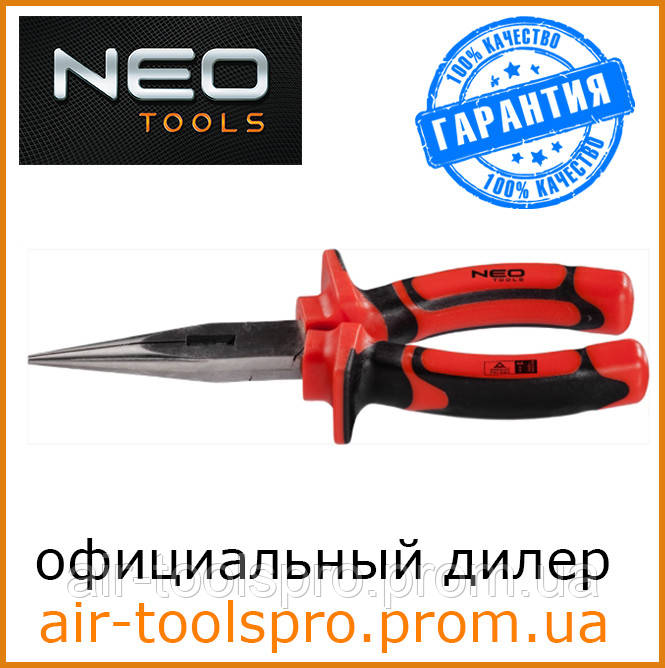 Плоскогубці подовжені прямі діелектричні, 1000 В, NEO TOOLS