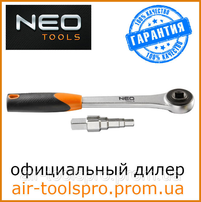 Ключ ступінчастий 1/2" з наскрізною тріскачкою, NEO TOOLS