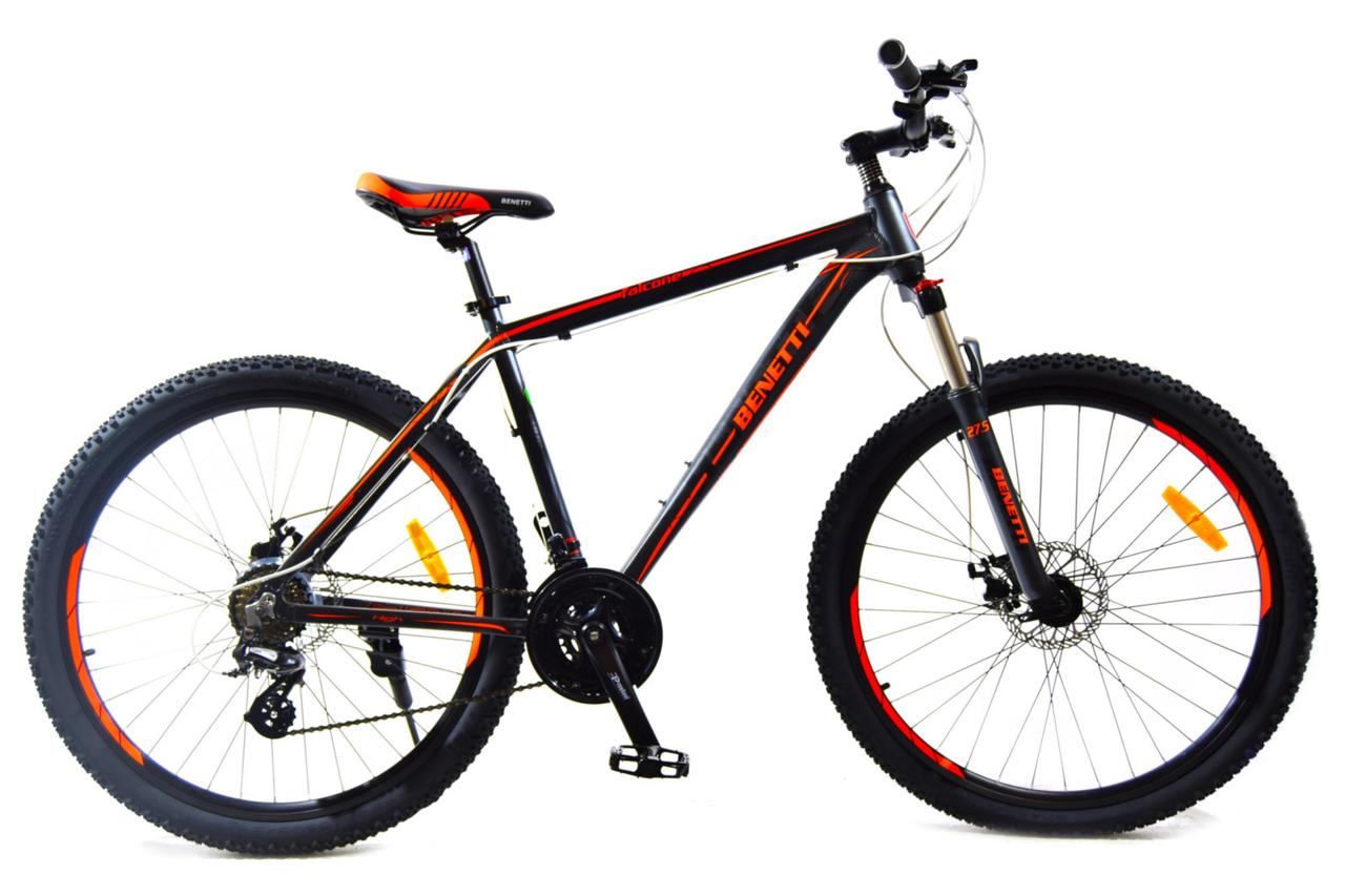 Гірський велосипед Benetti Falcone DD 27,5" сіро-помаранчевий (ХАРДТЕЙЛ)
