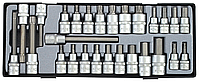 Набор головок-бит HEX SPLINE 1/2", 3/8" 27 пр. FORCE T4281.