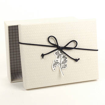 Подарункова коробка з аплікацією «Віточка» 15.5 x 12.5 x 4 см