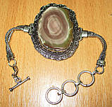 Срібний браслет із імператорською яшмою, фото 2