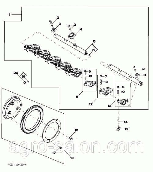 Вісь коромисел б/у RE520660