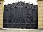 Елітні ковані ворота з листочками, фото 2