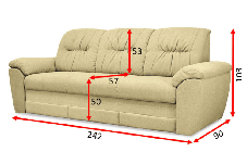 Диван Бруклін В трійка 1030х2420х900мм розкладний Віка, фото 2