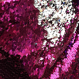 Паєтка Двостороння Малина Срібло