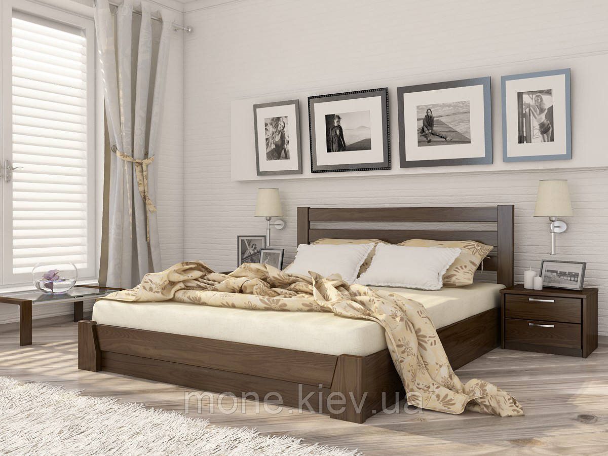 Ліжко полуторне Селену дерев'яні з бука