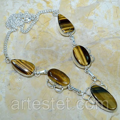 Срібне намисто з тигровим оком, фото 1