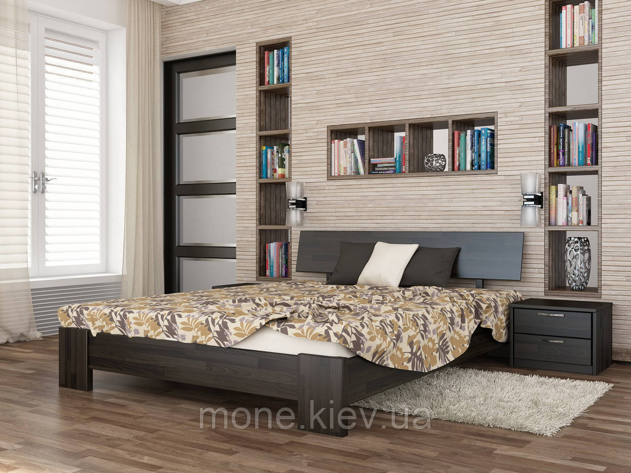 Ліжко полуторне Титан дерев'яні з бука