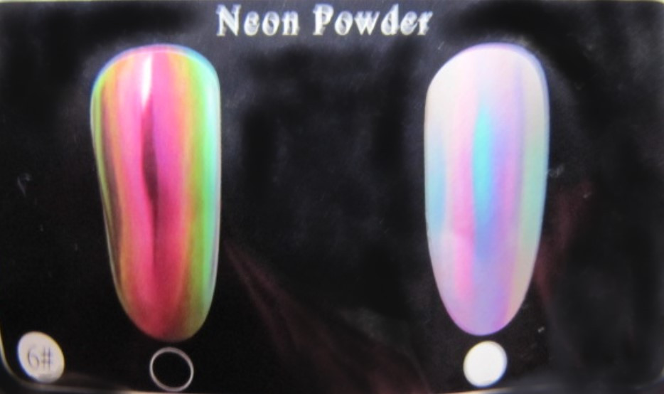 Втирка , пудра дзеркальна неонова (хвіст русалки) малиновий з переходом в зелений лаймовий., фото 1