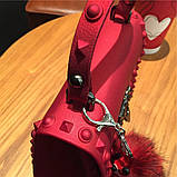 Сумка жіноча з підвіскою, розмір S (червона), фото 9