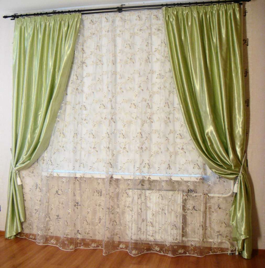 Штори портьєрні Шанзелізе оливкові 150*265= 2 шт.