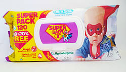 Дитячі вологі серветки "Super Baby" 120 шт ромашка й алое